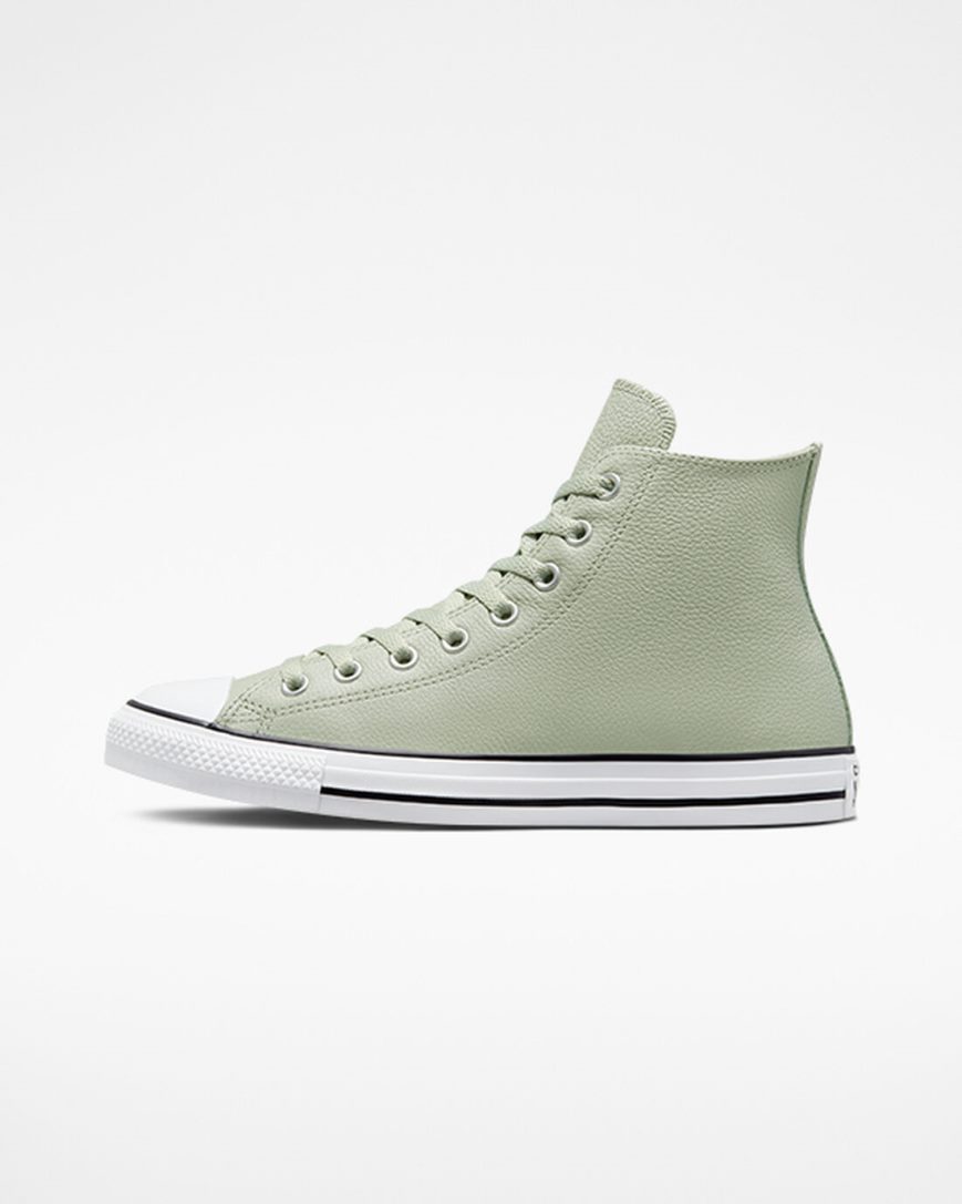 Pánské Boty Vysoké Converse Chuck Taylor All Star Læder Olivy Zelené | CZ SOXL78